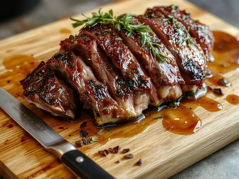 perfectly cooked ribeye roast