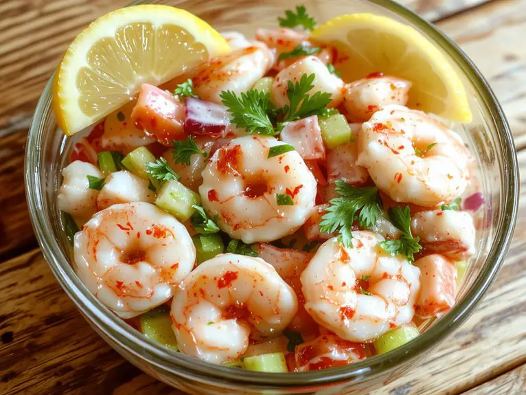 The Best Homemade Seafood Salad Recipe 2 prep mix chill serve