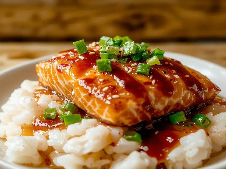 The Best Homemade Teriyaki Salmon Recipe 2 rest garnish reduce serve