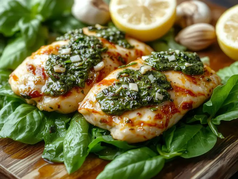 The Best Homemade Pesto Chicken Recipe 2 rest then garnish chicken