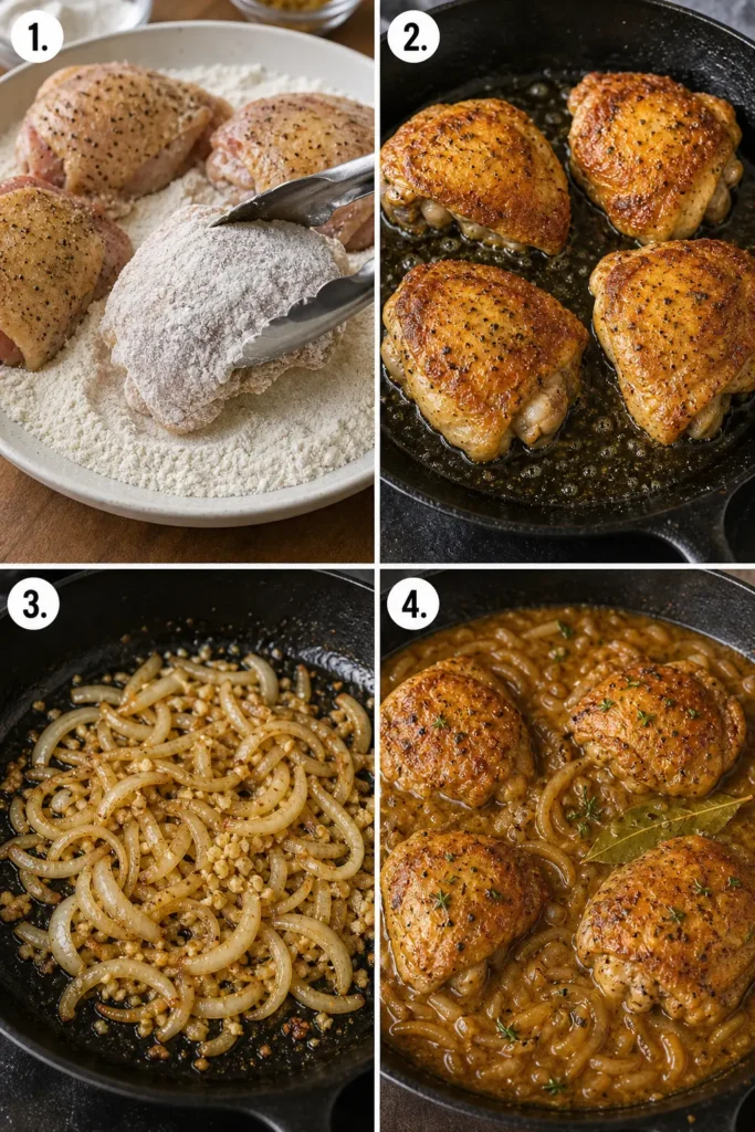Smothered Chicken Recipe with Onion Gravy 5 Smothered Chicken Recipe step by step instructions
