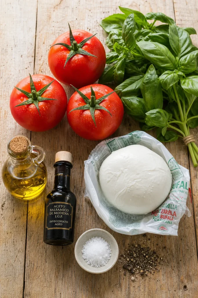 Caprese Salad with Fresh Basil & Tomatoes 4 Caprese Salad with Fresh Basil