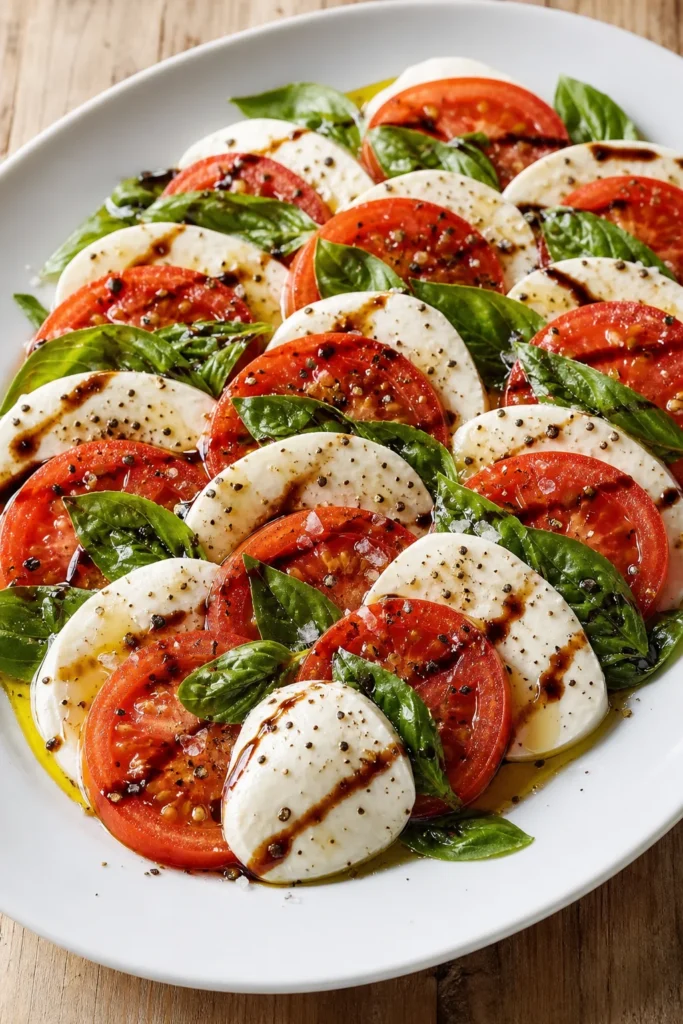 Caprese Salad with Fresh Basil & Tomatoes 3 Caprese Salad with Fresh Basil & Tomatoes