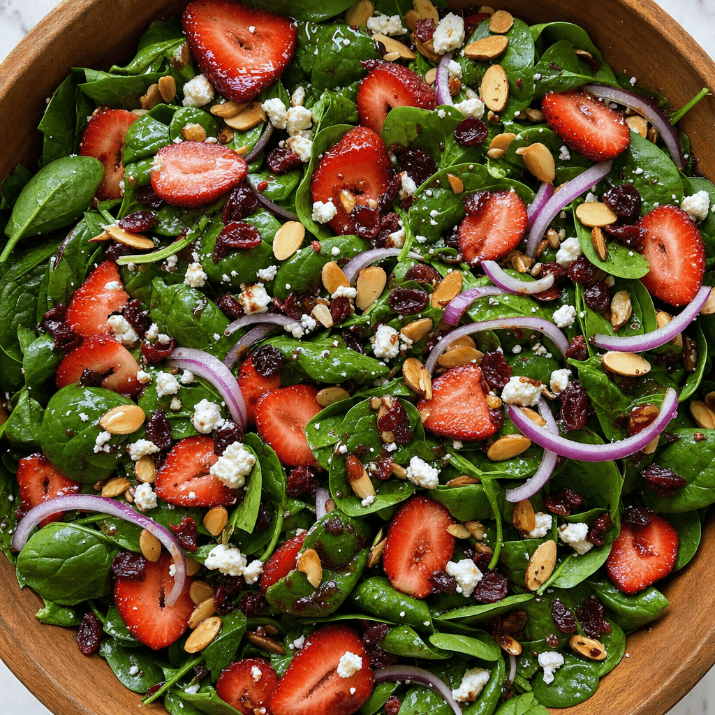 Fresh Strawberry Spinach Salad with Balsamic 1 Strawberry Spinach Salad