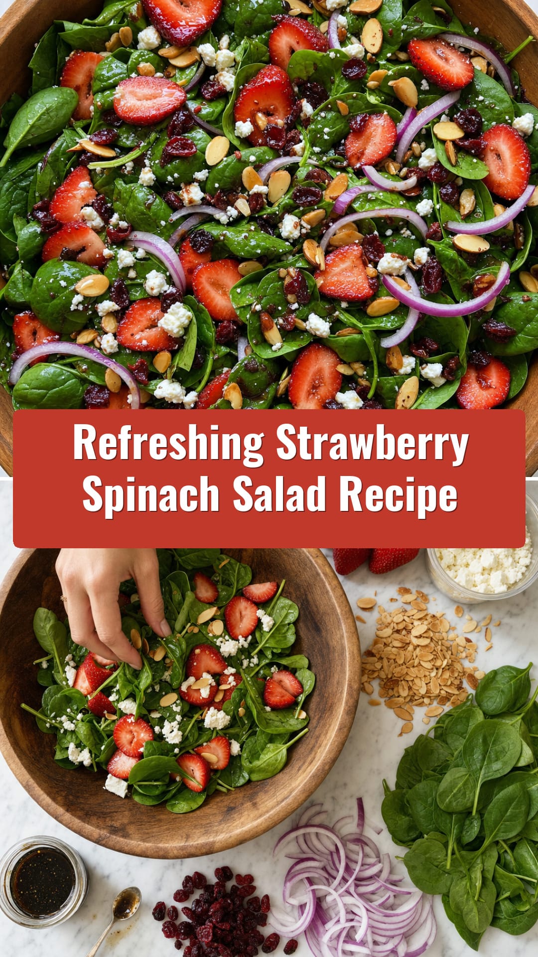 Fresh Strawberry Spinach Salad with Balsamic 3 Strawberry Spinach Salad