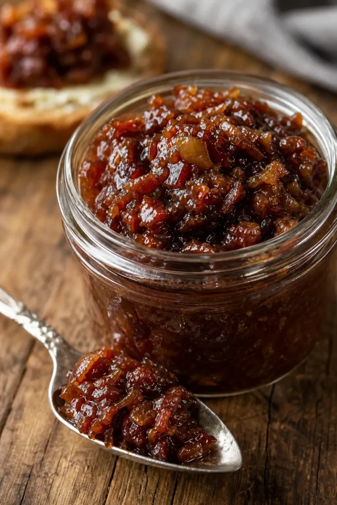 Bacon Jam Recipe for Burgers, Toast, and Boards 3 Bacon Jam finished dish