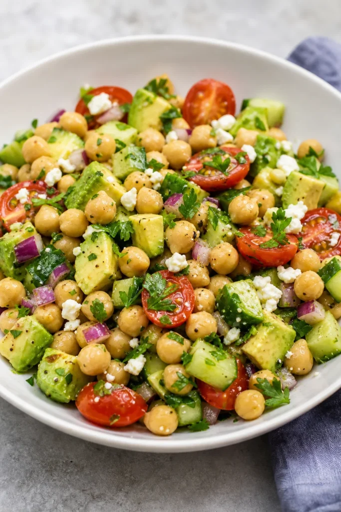 Chickpea Avocado Salad for a Fresh No-Cook Lunch 3 Chickpea Avocado Salad finished dish