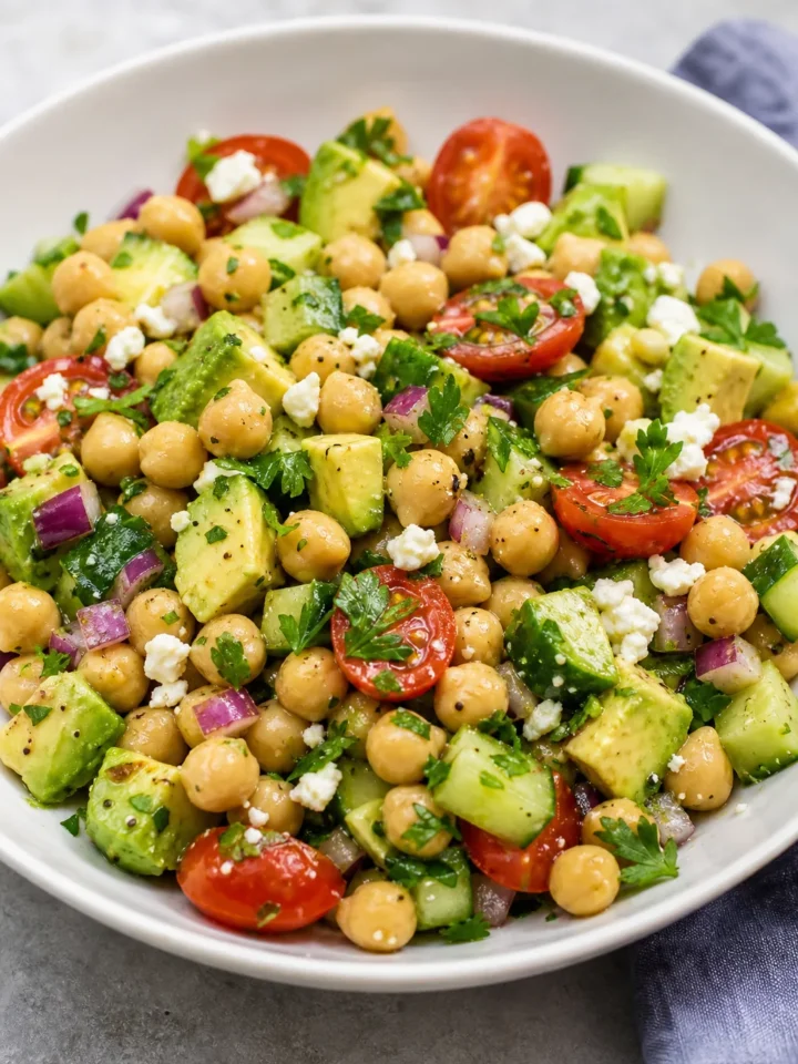 Chickpea Avocado Salad for a Fresh No-Cook Lunch 1 Chickpea Avocado Salad finished dish