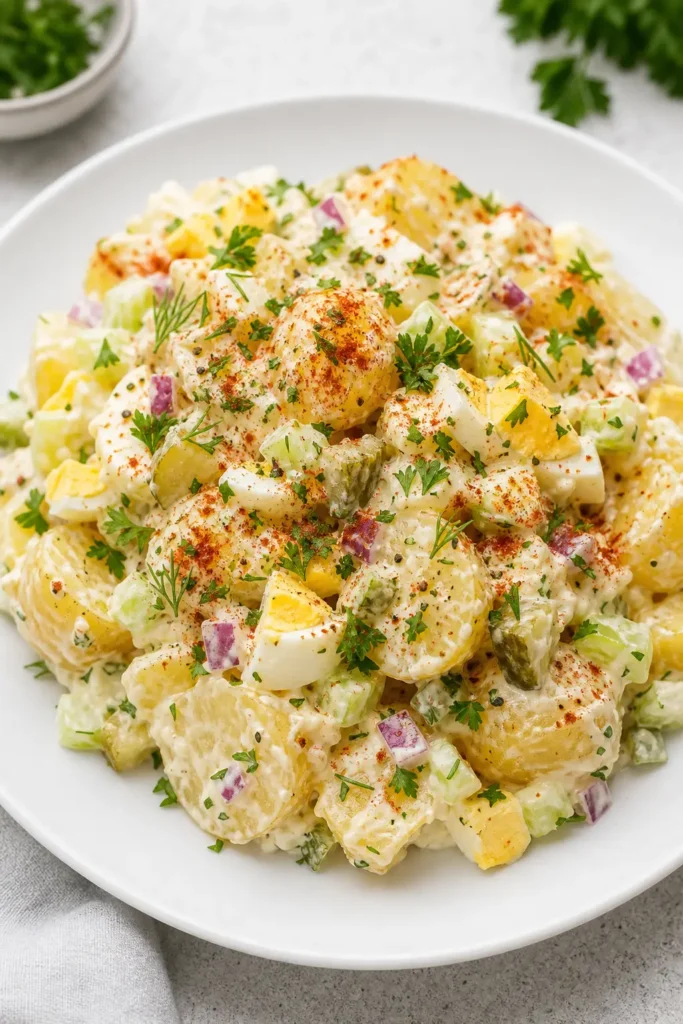 Creamy Potato Salad Recipe for Any Gathering 3 Creamy Potato Salad finished dish