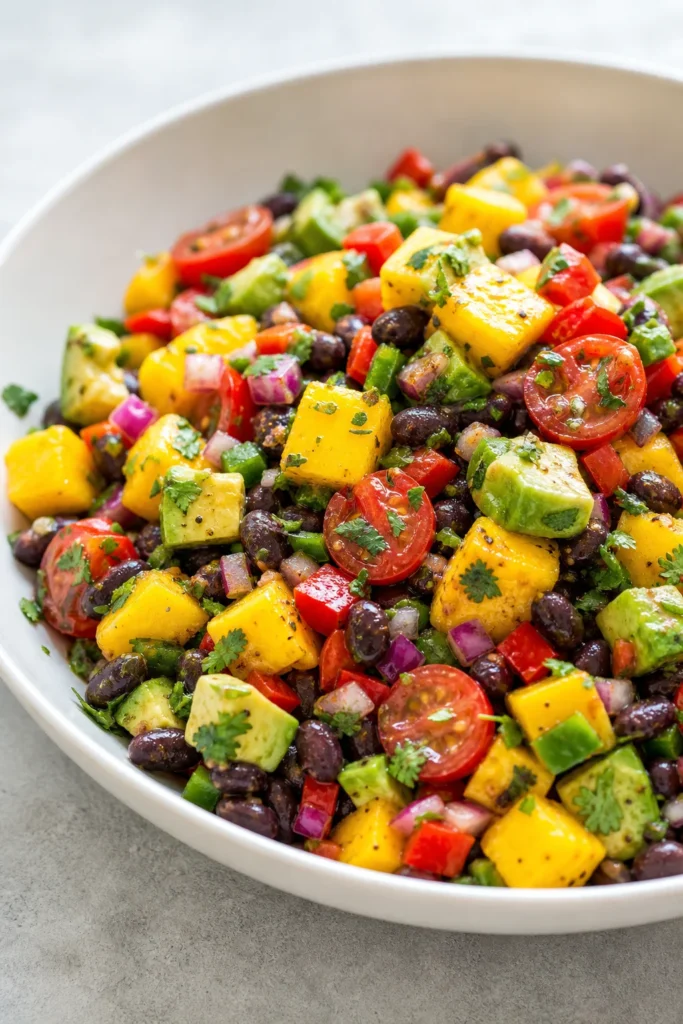 Easy Mango Black Bean Salad with Zesty Lime Dressing 3 Mango Black Bean Salad finished dish