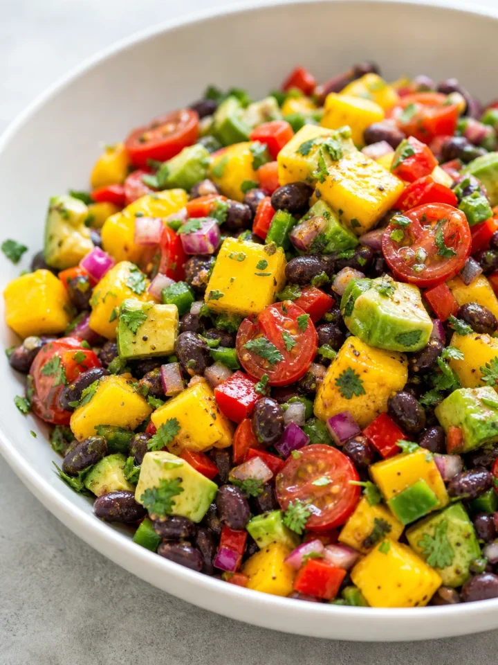 Easy Mango Black Bean Salad with Zesty Lime Dressing 1 Mango Black Bean Salad finished dish