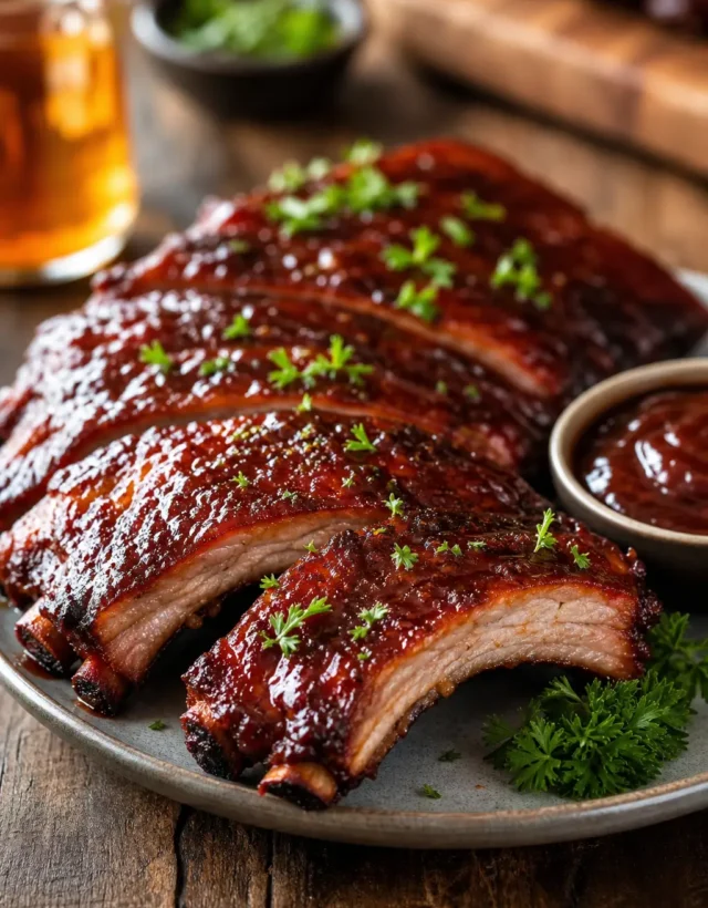 Oven-Baked BBQ Ribs finished dish