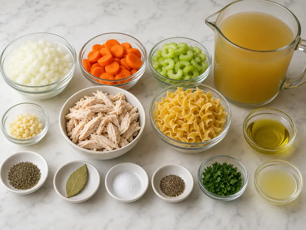 Chicken Noodle Soup Recipe for Cozy Weeknights 4 Chicken Noodle Soup ingredients