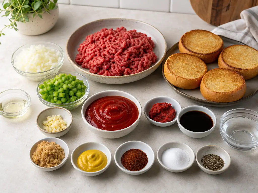 Classic Sloppy Joes Recipe for Easy Weeknight Dinners 4 Classic Sloppy Joes ingredients
