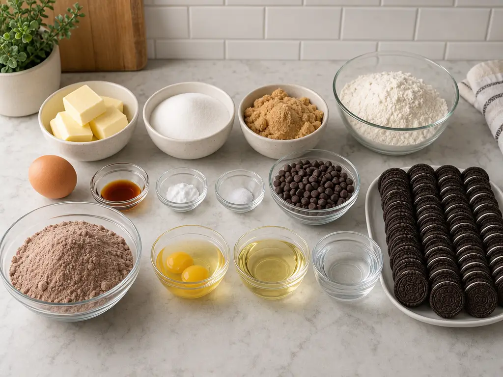 Slutty Brownies Recipe with Oreo and Cookie Dough 4 Slutty Brownies ingredients