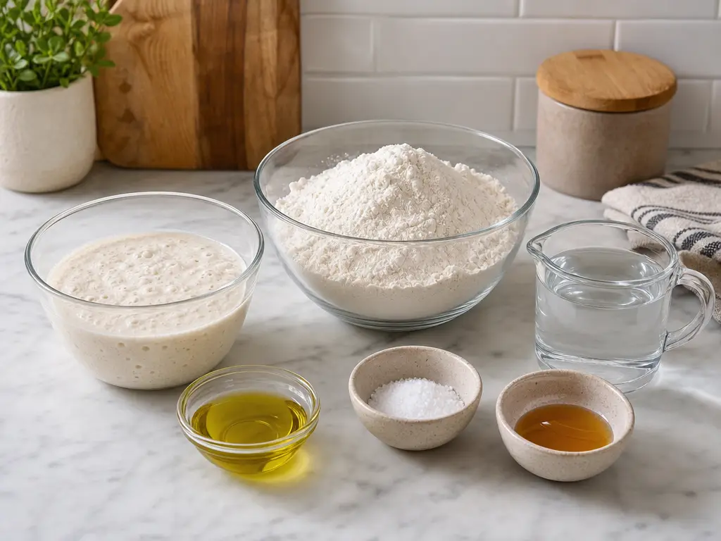 Sourdough Pizza Dough Recipe for Homemade Pizza 4 Sourdough Pizza Dough ingredients