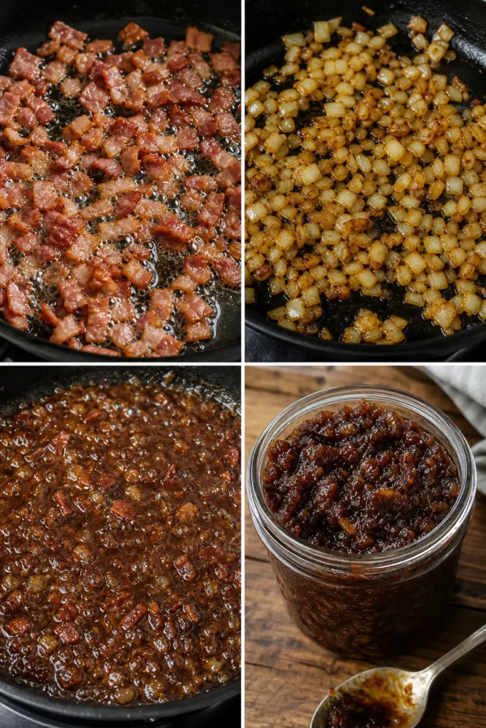 Bacon Jam Recipe for Burgers, Toast, and Boards 5 Bacon Jam step by step instructions