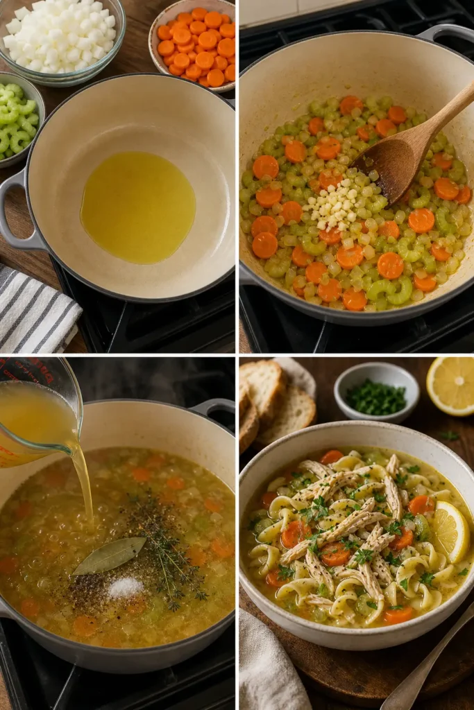 Chicken Noodle Soup Recipe for Cozy Weeknights 5 Chicken Noodle Soup step by step instructions