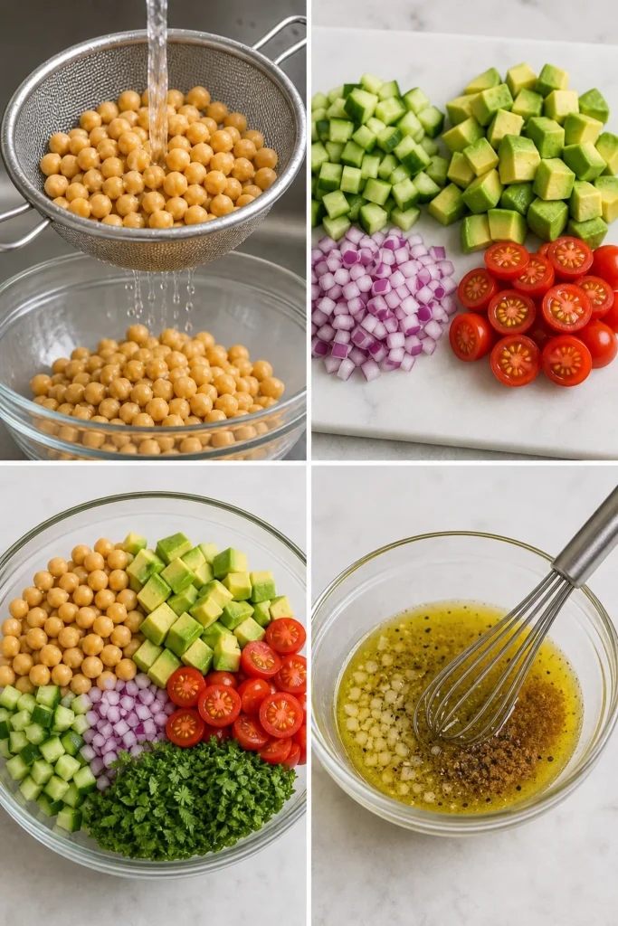 Chickpea Avocado Salad for a Fresh No-Cook Lunch 5 Chickpea Avocado Salad step by step instructions