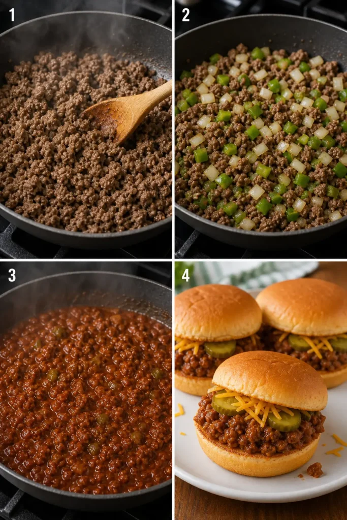 Classic Sloppy Joes Recipe for Easy Weeknight Dinners 5 Classic Sloppy Joes step by step instructions