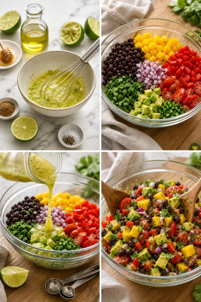 Easy Mango Black Bean Salad with Zesty Lime Dressing 5 Mango Black Bean Salad step by step instructions