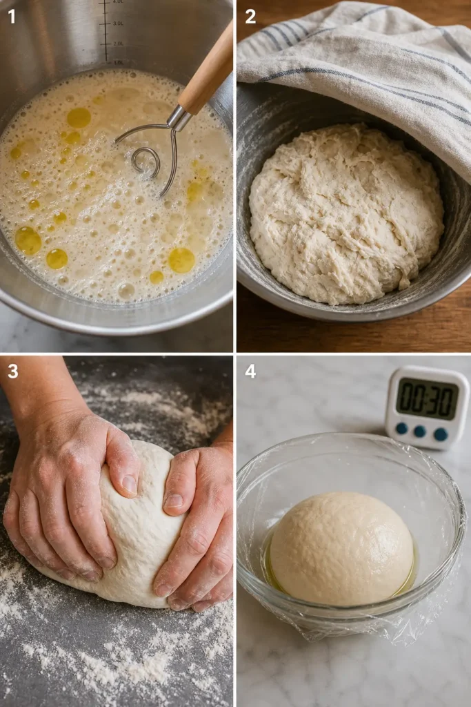 Sourdough Pizza Dough Recipe for Homemade Pizza 5 Sourdough Pizza Dough step by step instructions