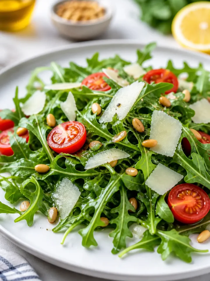 Arugula Parmesan Salad finished dish