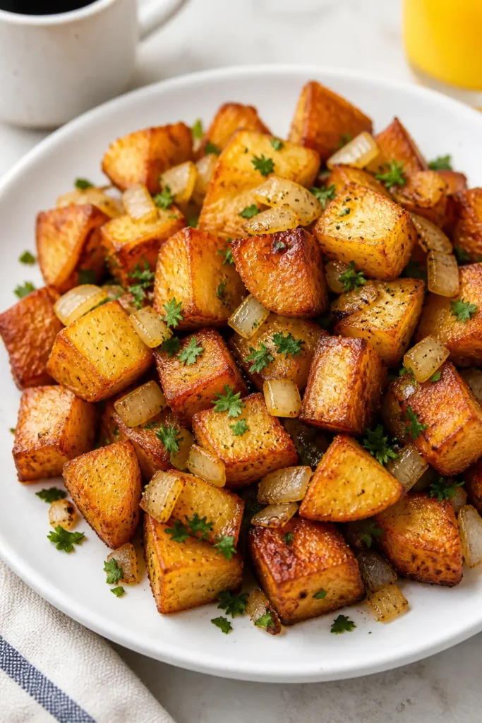 Breakfast Potatoes Recipe | Crispy Skillet Potatoes 3 Breakfast Potatoes finished dish