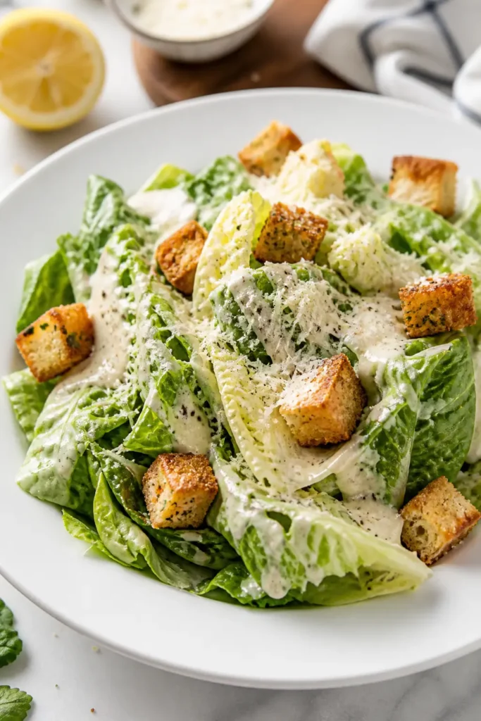 Caesar Salad Dressing Recipe | Creamy Homemade Classic 3 Caesar Salad Dressing finished dish