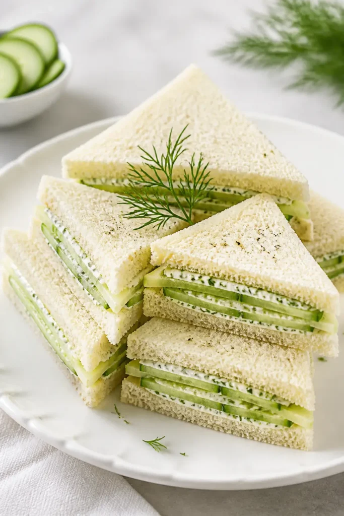 Cucumber Sandwich Recipe for Tea Time 3 Cucumber Sandwich finished dish