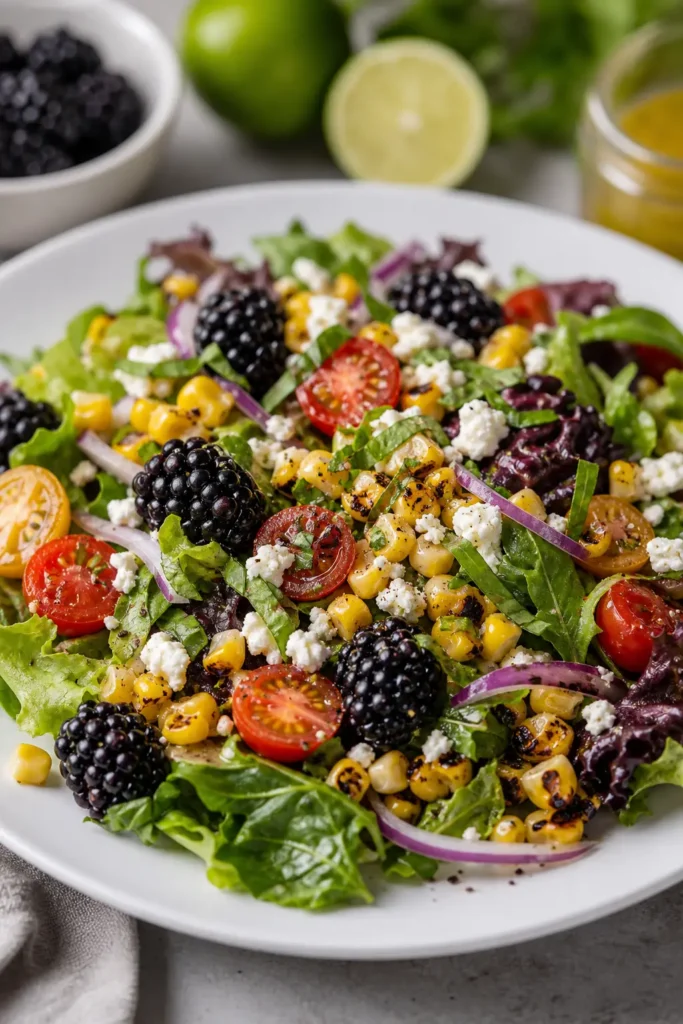 Grilled Corn Blackberry Salad Recipe 3 Grilled Corn Blackberry Salad finished dish