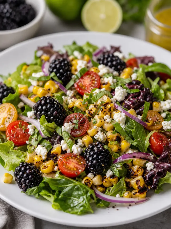 Grilled Corn Blackberry Salad Recipe 1 Grilled Corn Blackberry Salad finished dish