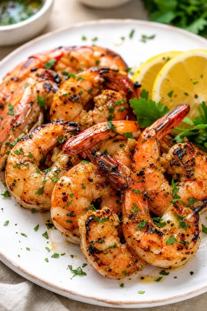 Grilled Shrimp Recipe with Lemon Garlic Marinade 3 Grilled Shrimp finished dish