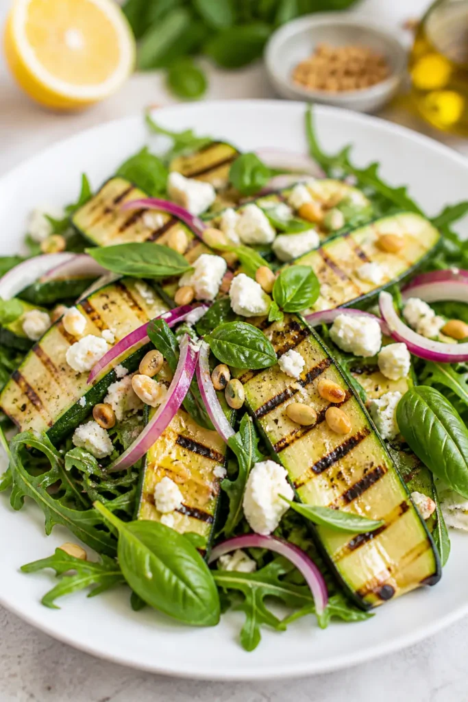 Grilled Zucchini Salad Recipe with Lemon Vinaigrette 3 Grilled Zucchini Salad finished dish