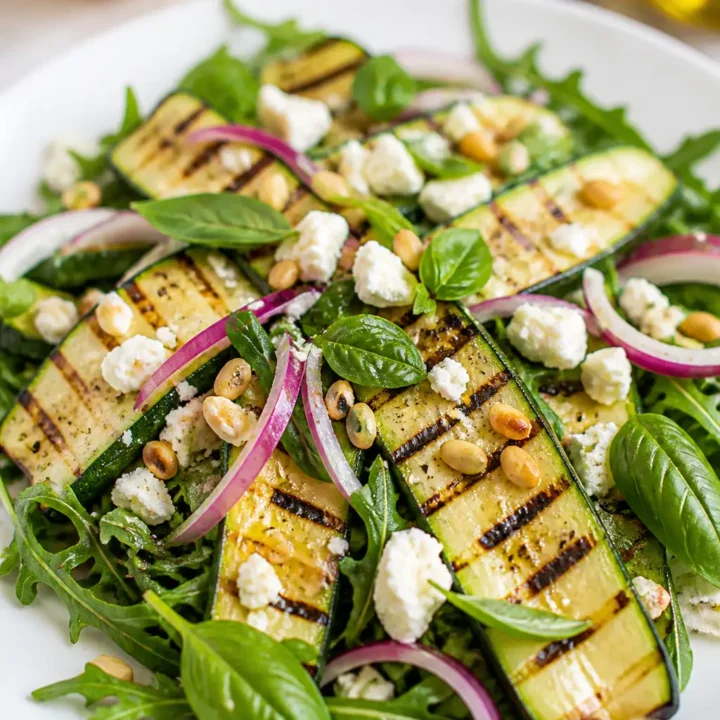 Grilled Zucchini Salad Recipe with Lemon Vinaigrette