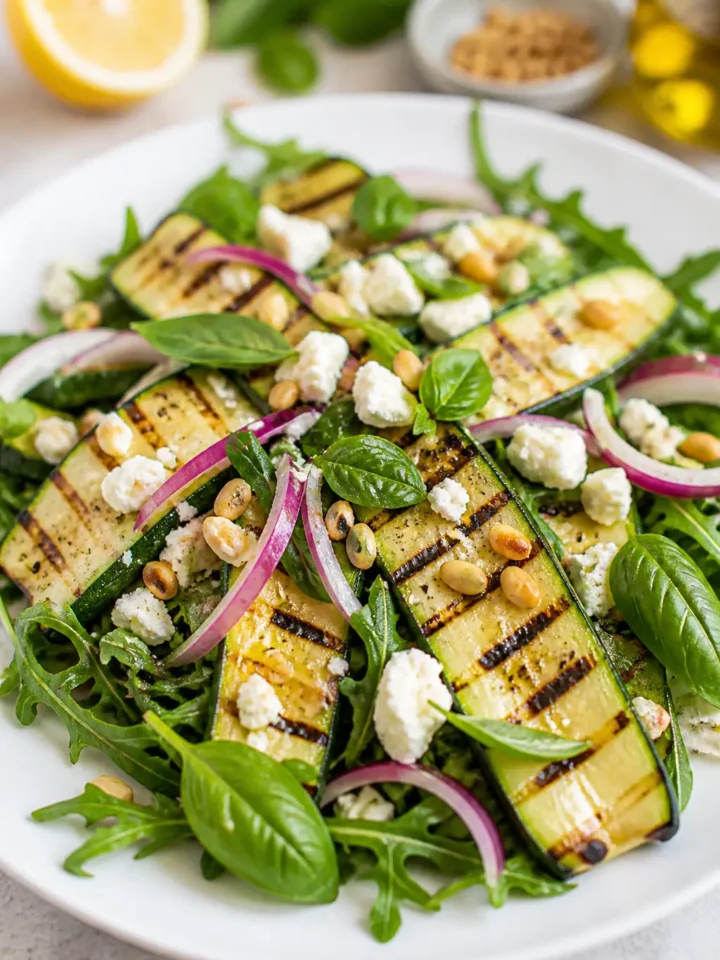 Grilled Zucchini Salad Recipe with Lemon Vinaigrette 1 Grilled Zucchini Salad finished dish