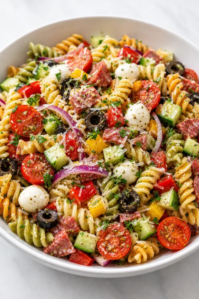 Italian Pasta Salad Recipe for Easy Gatherings 3 Italian Pasta Salad finished dish