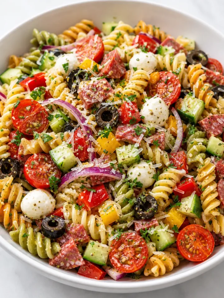Italian Pasta Salad Recipe for Easy Gatherings 1 Italian Pasta Salad finished dish
