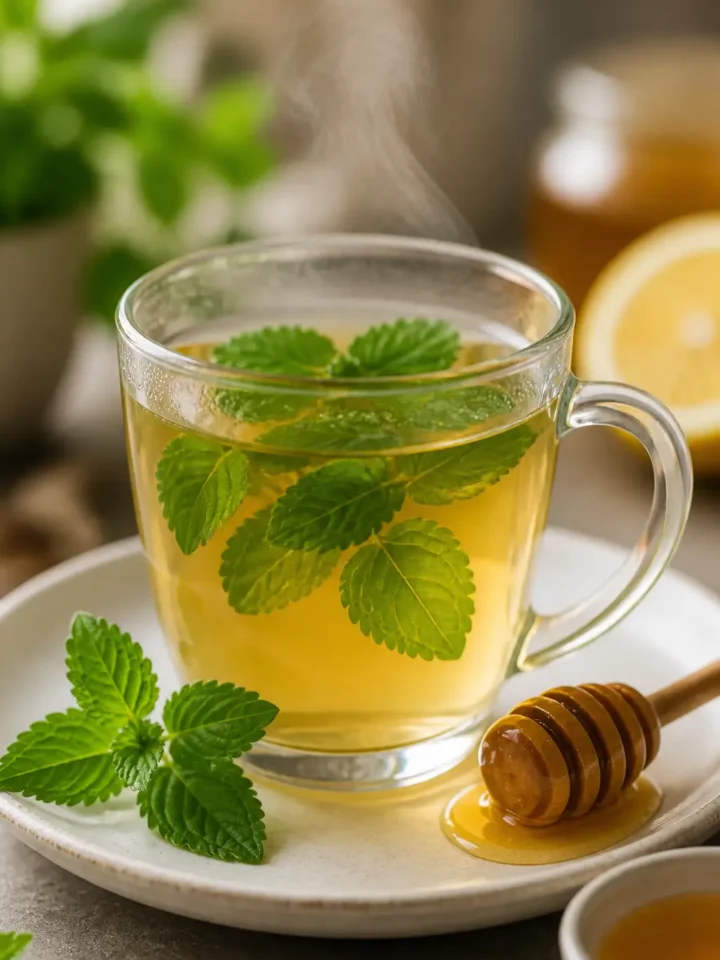 Lemon Balm Tea Recipe | Easy Herbal Caffeine-Free Drink 1 Lemon Balm Tea finished dish