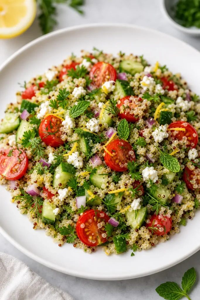 Lemon Herb Quinoa Salad Recipe | Easy & Fresh 3 Lemon Herb Quinoa Salad finished dish