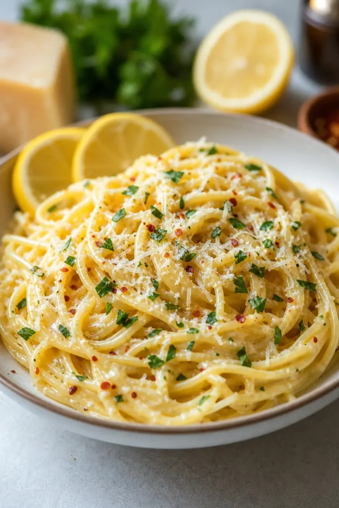 Creamy Lemon Pasta Recipe for a Quick Dinner 5 Lemon Pasta finished dish