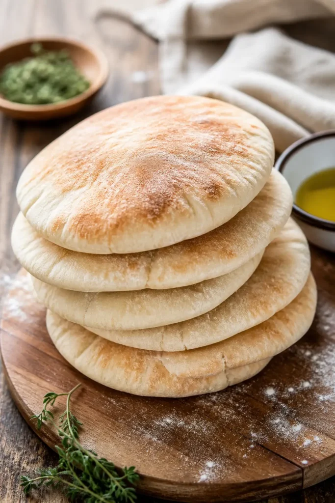Pita Bread Recipe: Soft Homemade Middle Eastern Pita 3 Pita Bread finished dish