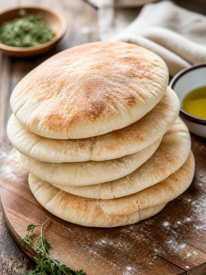 Pita Bread Recipe: Soft Homemade Middle Eastern Pita 1 Pita Bread finished dish