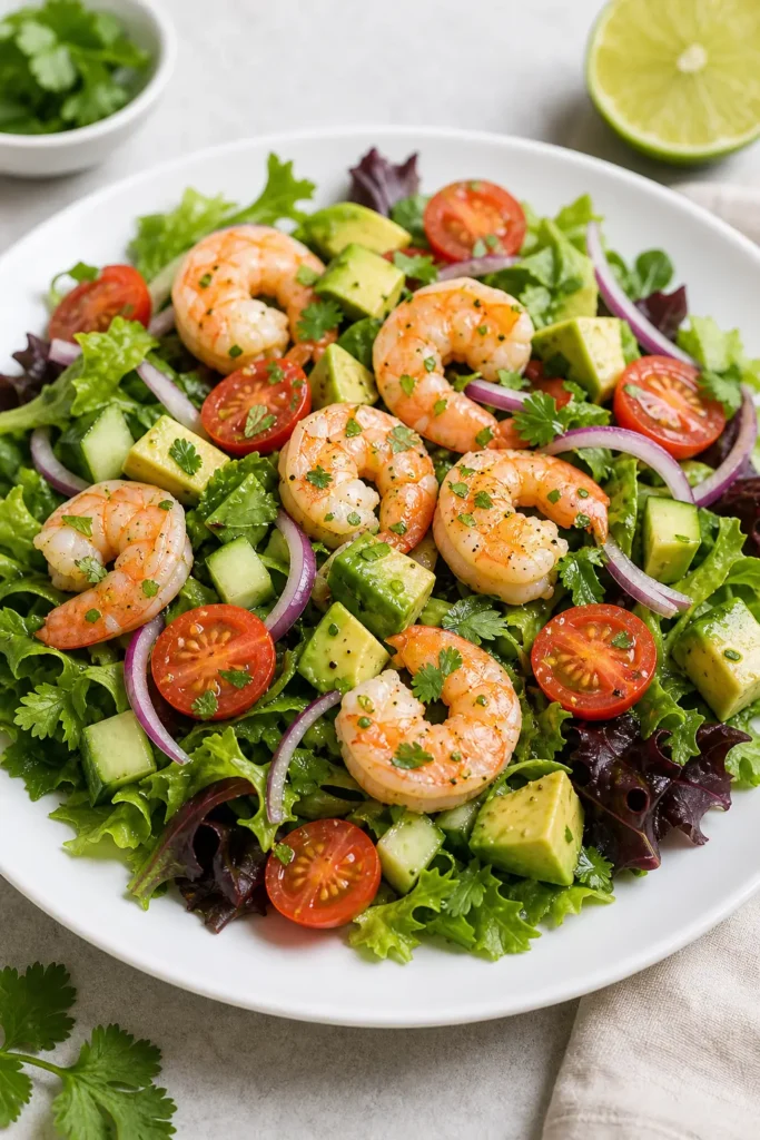Shrimp Avocado Salad Recipe | Fresh & Quick 3 Shrimp Avocado Salad finished dish