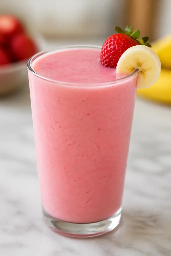 Strawberry Banana Smoothie Recipe | Quick & Creamy 3 Strawberry Banana Smoothie finished dish