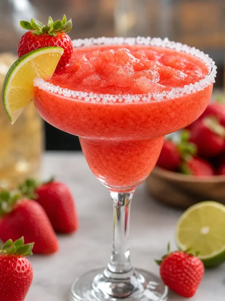 Strawberry Margarita Recipe for Easy Summer Sipping 1 Strawberry Margarita finished dish
