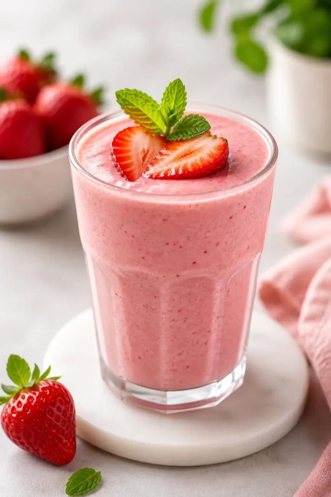 Strawberry Smoothie Recipe | Easy 10-Minute Breakfast 3 Strawberry Smoothie finished dish