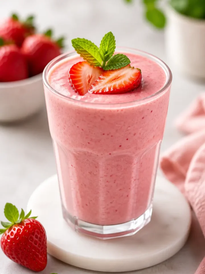 Strawberry Smoothie Recipe | Easy 10-Minute Breakfast 1 Strawberry Smoothie finished dish