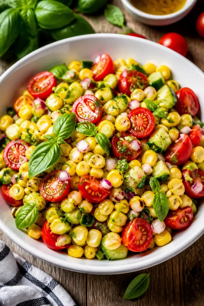 Summer Corn Salad with Basil | Easy Fresh Side Dish 3 Summer Corn Salad with Basil finished dish