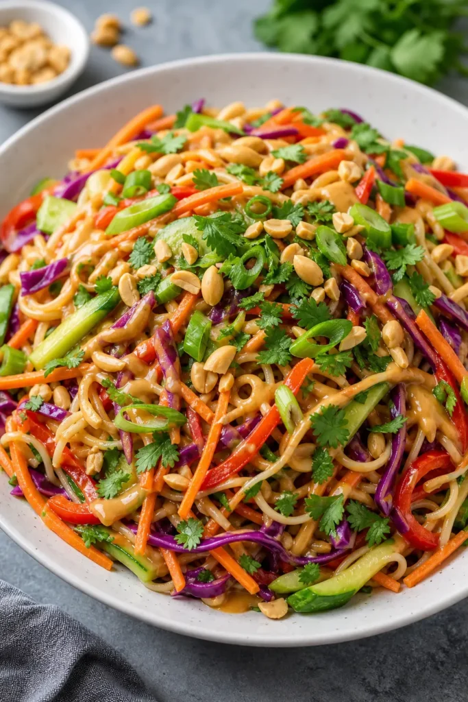 Thai Peanut Noodle Salad finished dish